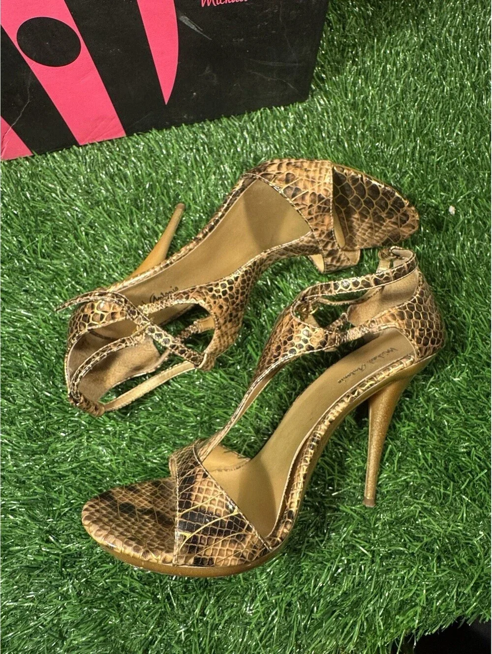 Women’s Michael Antonio Shazay Faux Snake Skin Heels Size 10